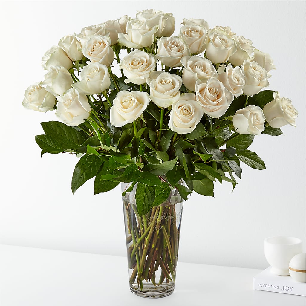 Long Stem White Rose Bouquet – Windsor Florist Inc., The, New York NY