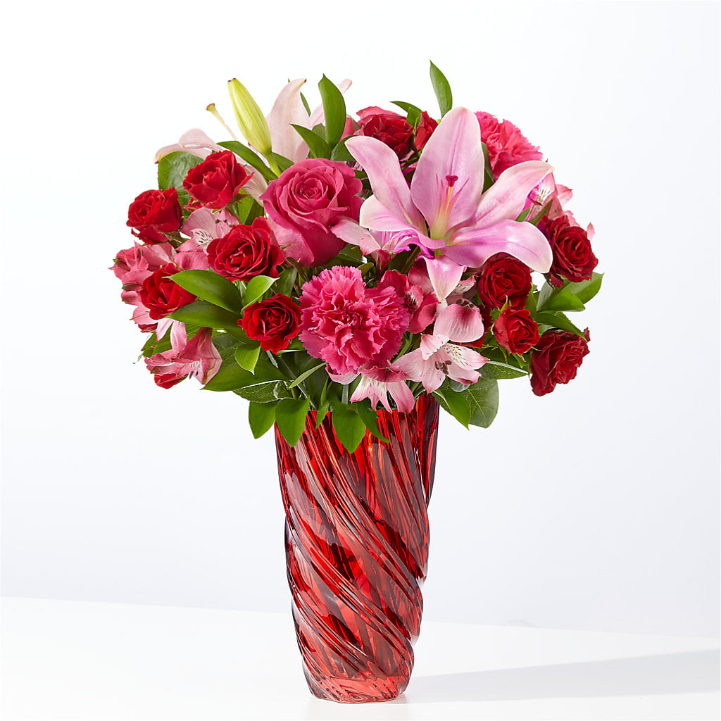 In Love Bouquet with Luxe Swirl Vase – Windsor Florist Inc., The, New York NY