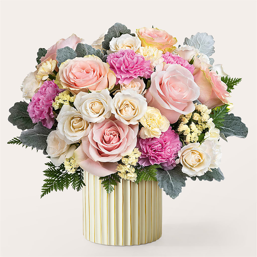 Blissful Moments Bouquet with Ivory Vase – Windsor Florist Inc., The, New York NY