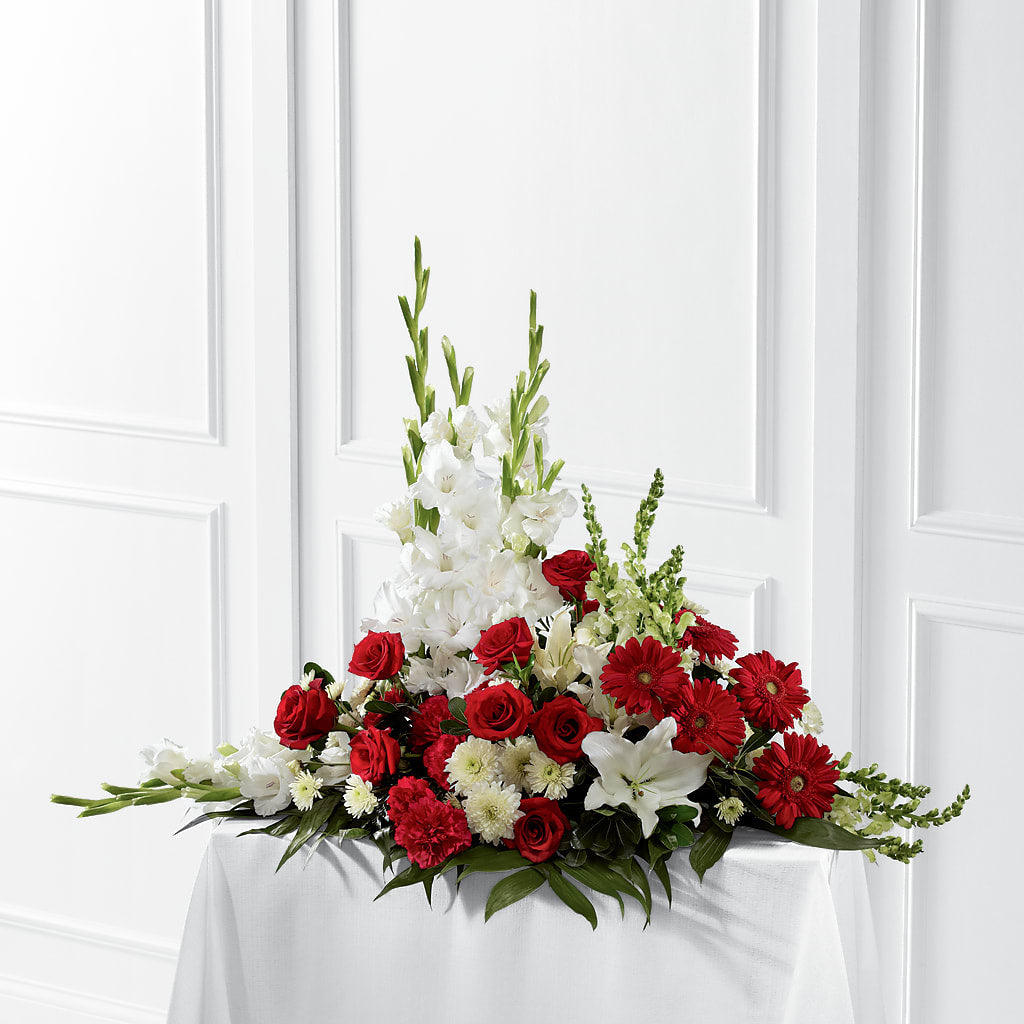Crimson & White Arrangement – Windsor Florist Inc., The, New York NY