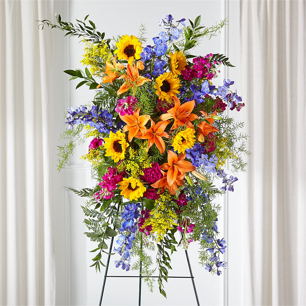 Sunlit Memories Standing Spray (Standard) – Windsor Florist Inc., The, New York NY