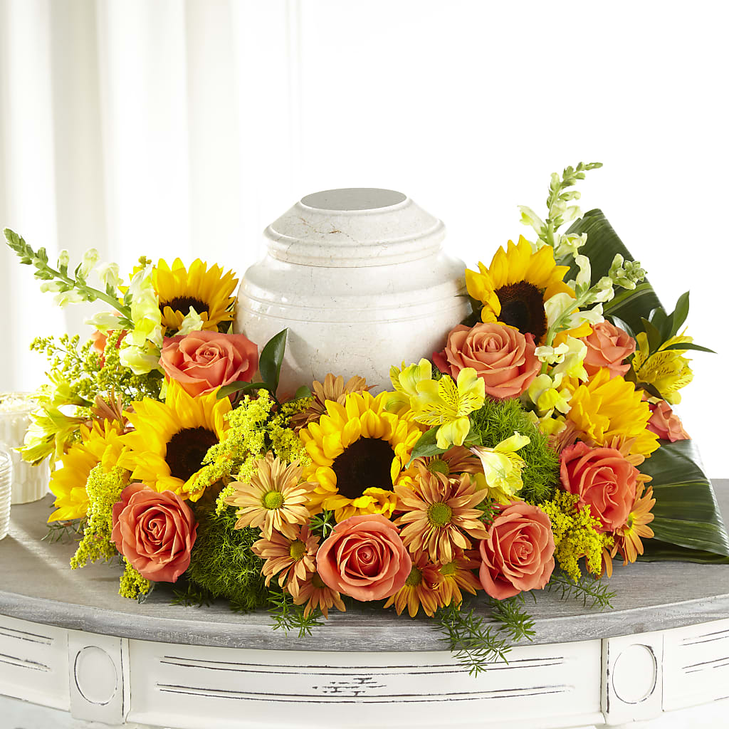 Faithful Sunflower Cremation Adornment – Windsor Florist Inc., The, New York NY