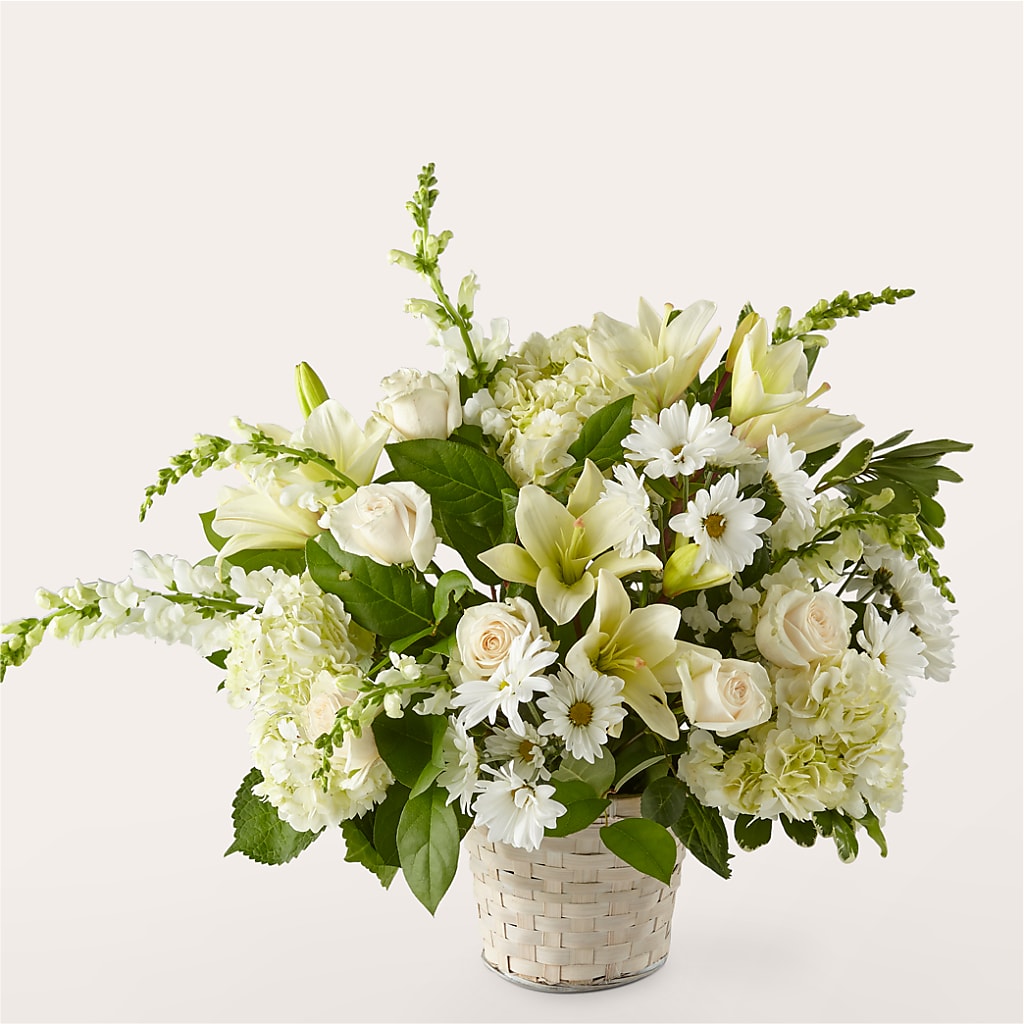 Ivory Elegance Floral Basket – Windsor Florist Inc., The, New York NY