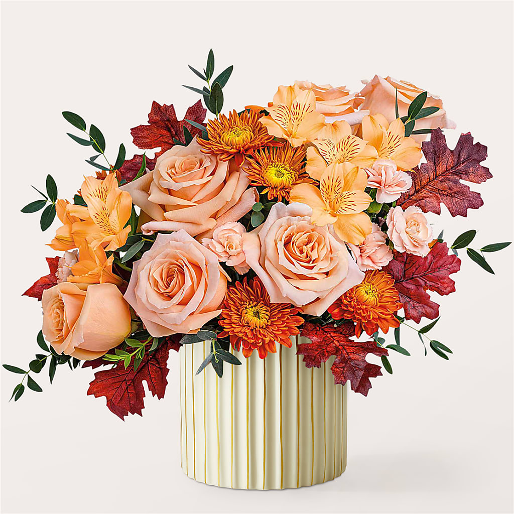 Spiced Latte Bouquet with Ivory Vase – Windsor Florist Inc., The, New York NY