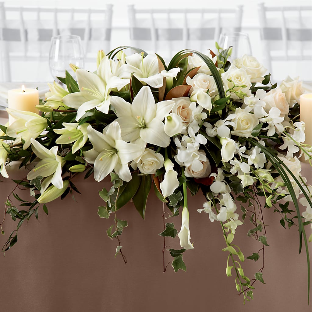 White Linen Arrangement – Windsor Florist Inc., The, New York NY