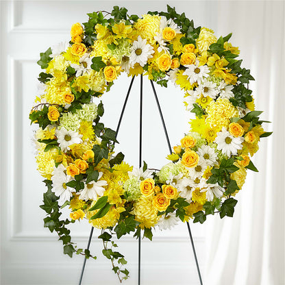 Golden Remembrance Wreath –  Windsor Florist Inc., The, New York NY
