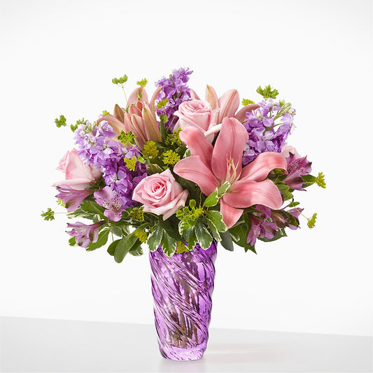 Precious Petals Bouquet with Luxe Swirl Vase –  Windsor Florist Inc., The, New York NY