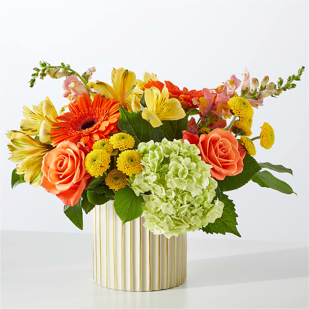 Autumn Sunshine Bouquet with Ivory Vase –  Windsor Florist Inc., The, New York NY