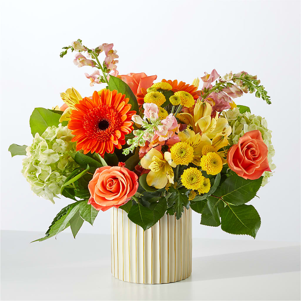 Autumn Sunshine Bouquet with Ivory Vase –  Windsor Florist Inc., The, New York NY