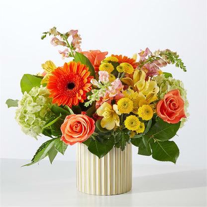 Autumn Sunshine Bouquet with Ivory Vase –  Windsor Florist Inc., The, New York NY