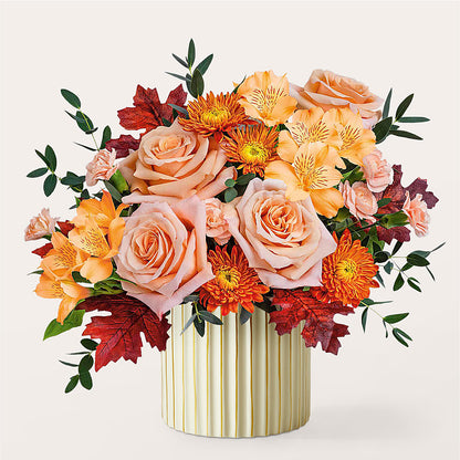 Spiced Latte Bouquet with Ivory Vase –  Windsor Florist Inc., The, New York NY